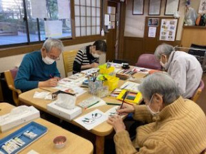 「絵を描く会」スタートです！(すこやかホーム小名木川）